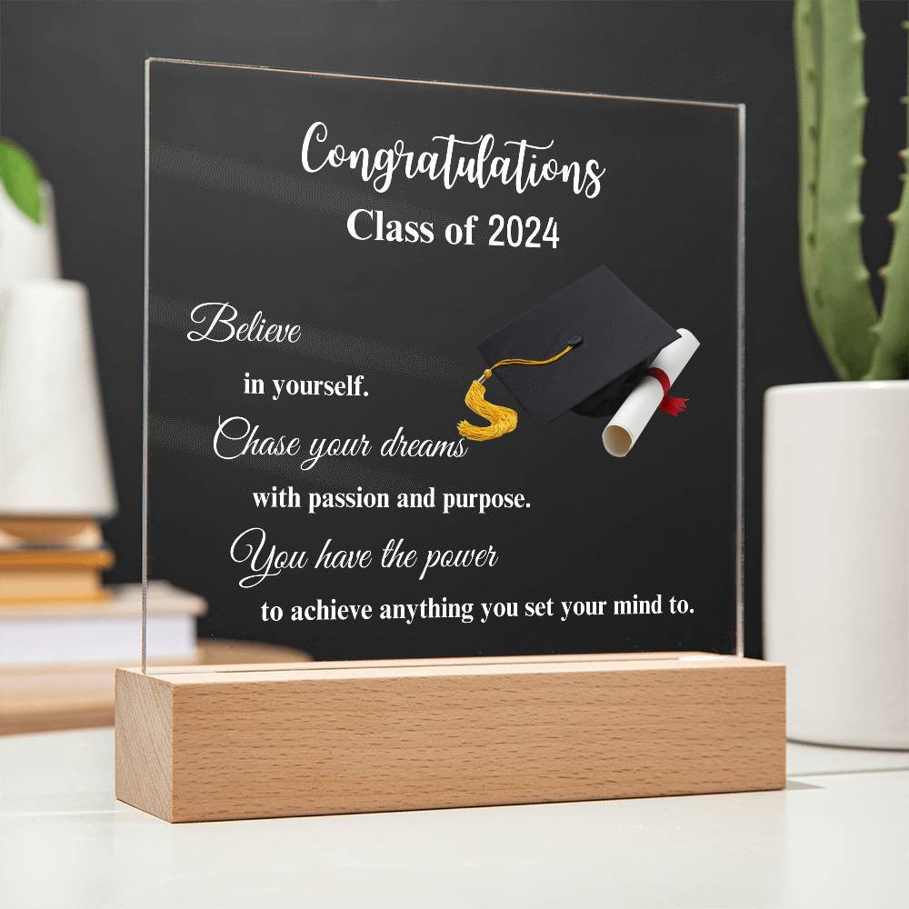 Congratulation Class of...Graduation Acrylic Square Plaque (WD)