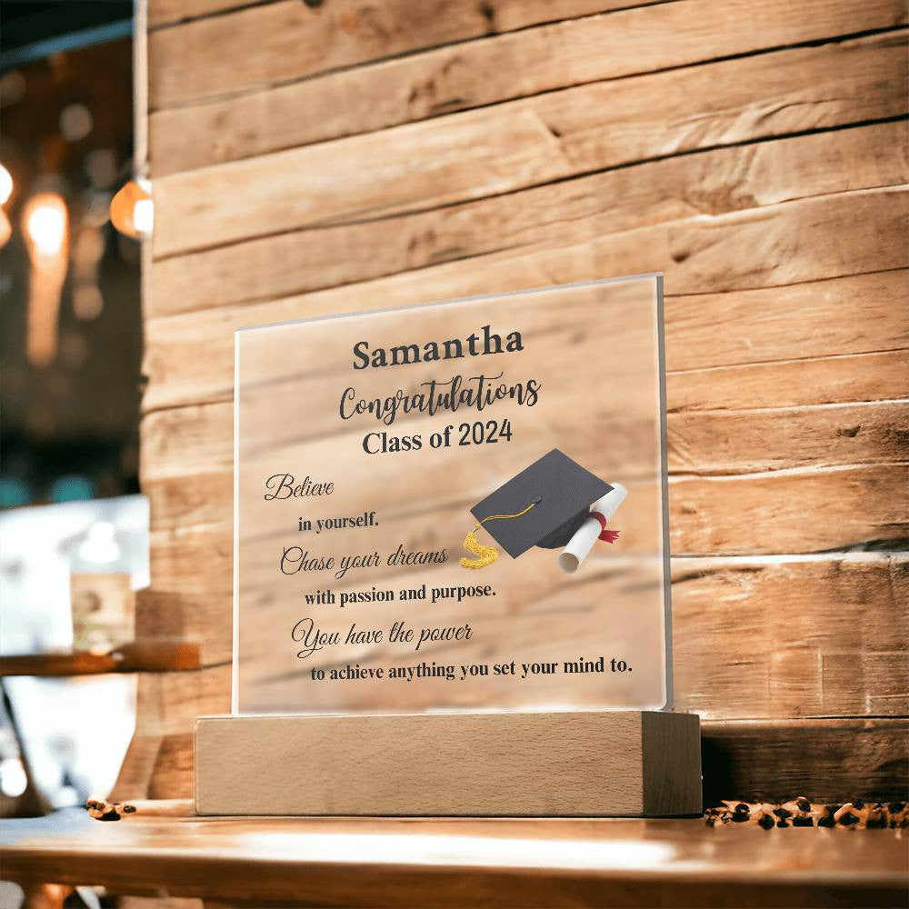 Personalized Congratulations Class of...Acrylic Square Graduation Plaque