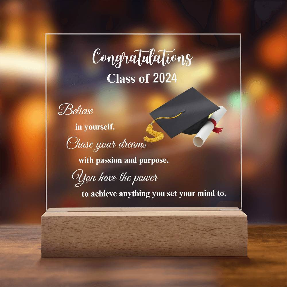 Congratulation Class of...Graduation Acrylic Square Plaque (WD)