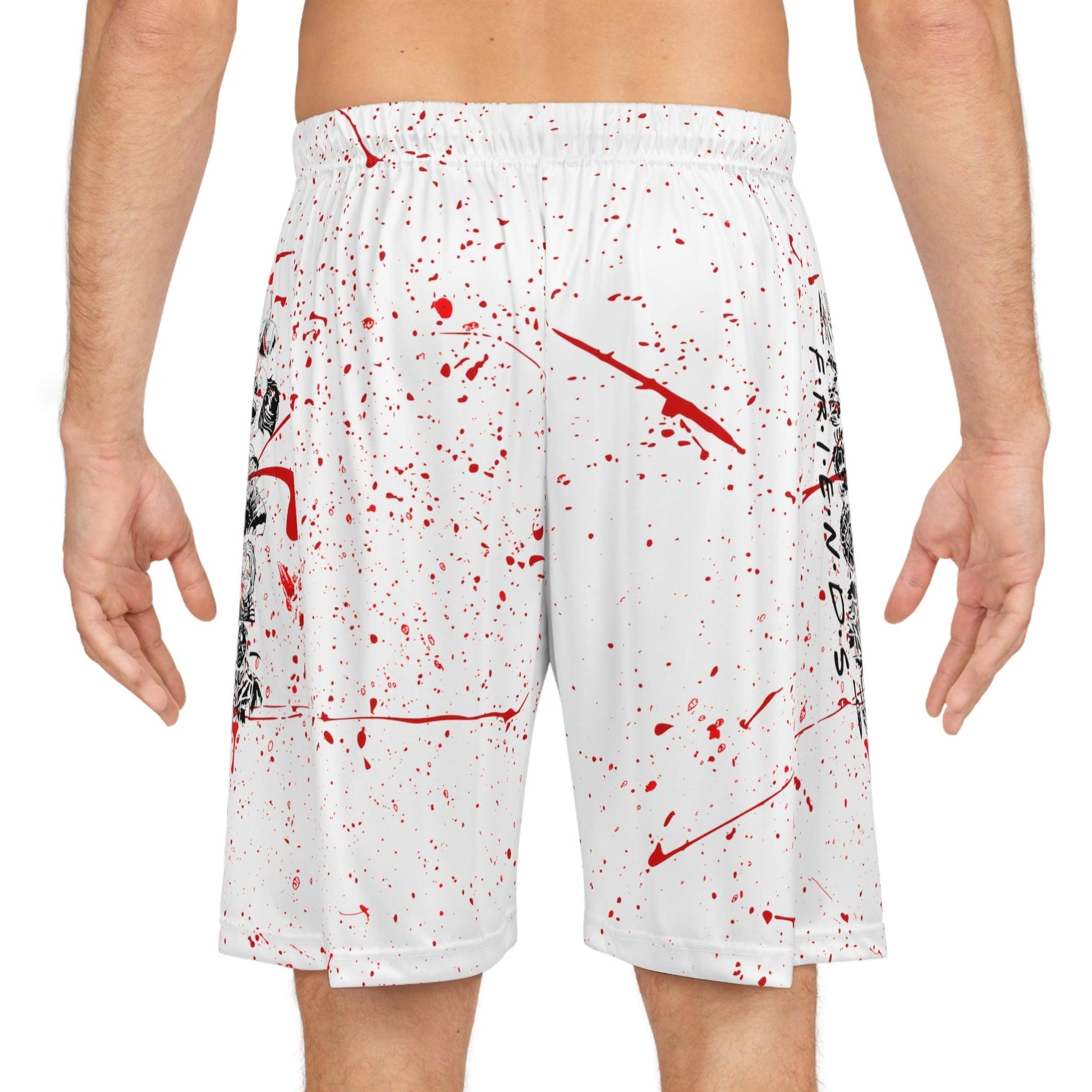 Crazed "Friends" Halloween Basketball Shorts (AOP) - ALL4THEGIFTOFIT