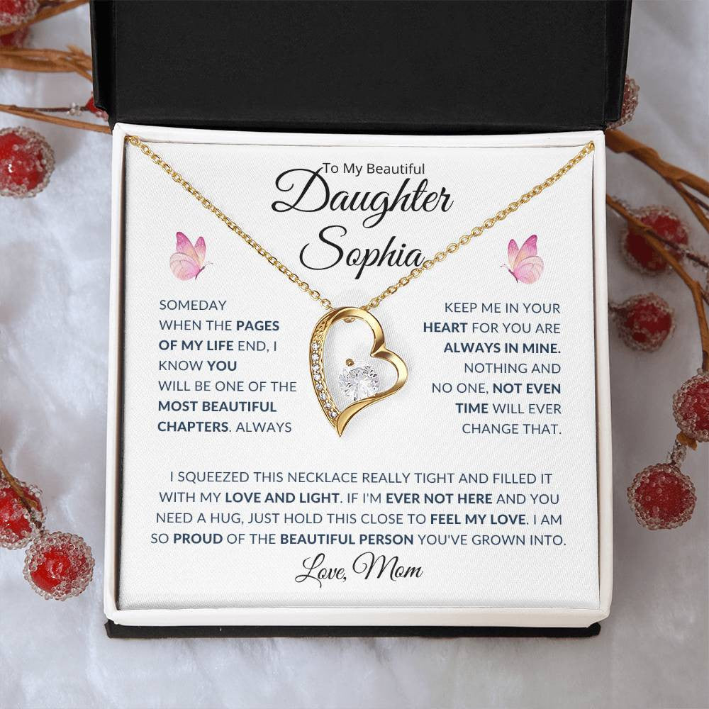 (TOP SELLER 🔥)Personalized To My Beautiful Daughter...Forever Love Necklace