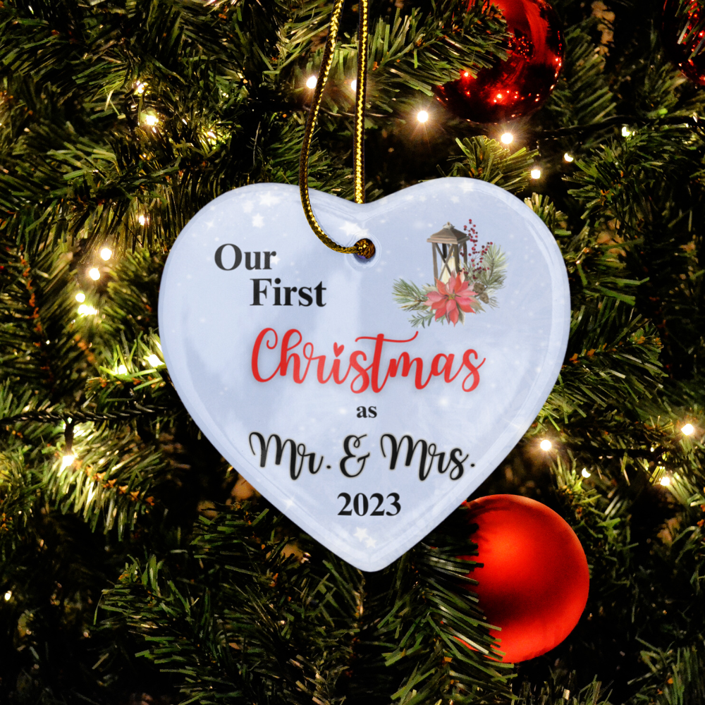 Our First Christmas as Mr. & Mrs. 2023 Heart Ornament