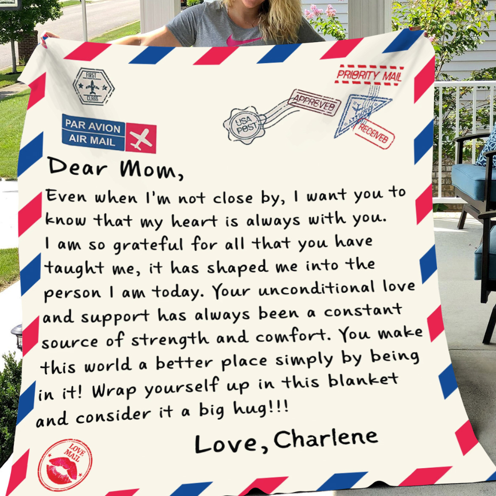 Dear Mom Letter Blanket