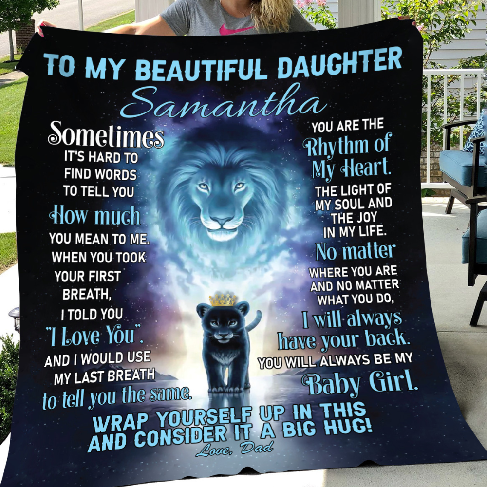 (TOP SELLER 🔥) Personalized Daughter Blanket | Love Dad