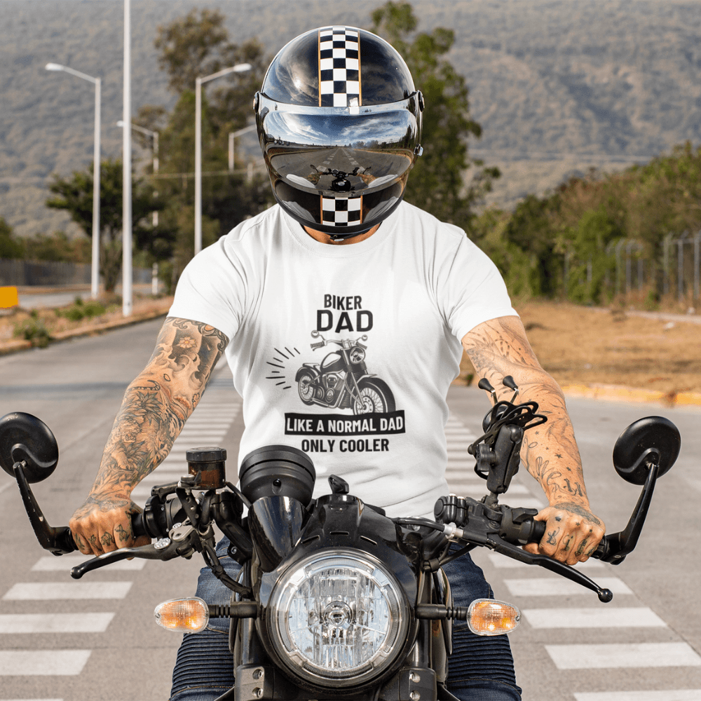 Biker Dad T-Shirt (Black Letters) - ALL4THEGIFTOFIT