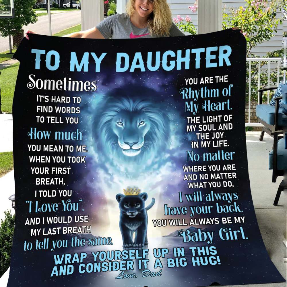 To My Daughter | Dad | Blue Lion Blanket