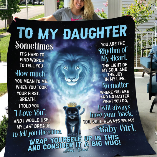 To My Daughter | Dad | Blue Lion Blanket