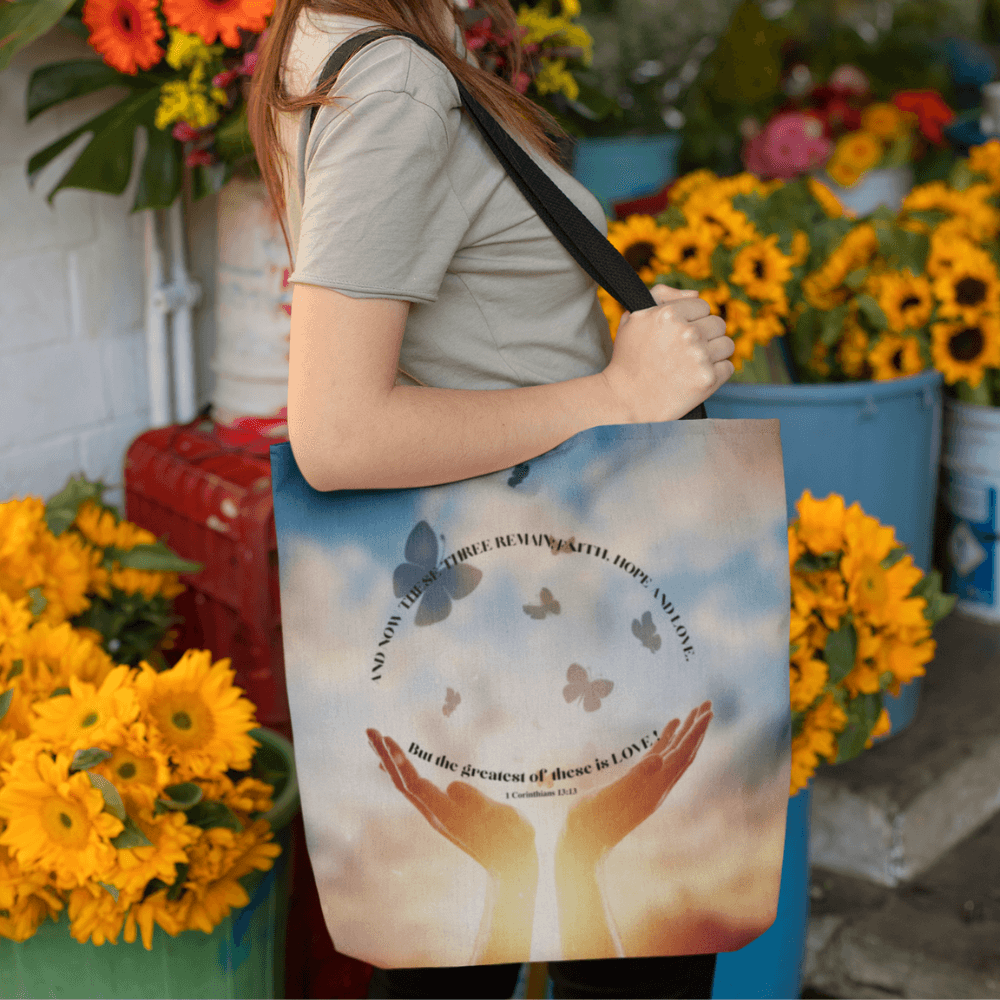 Faith, Hope & Love... Tote Bag (AOP) - ALL4THEGIFTOFIT