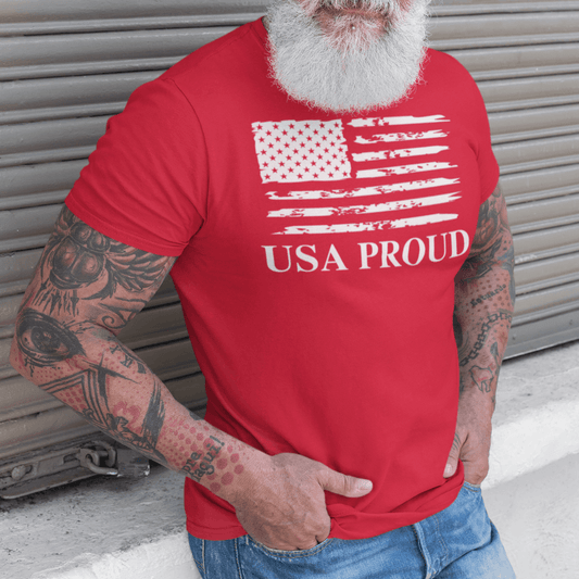 USA PROUD T-Shirt (White Design) - ALL4THEGIFTOFIT