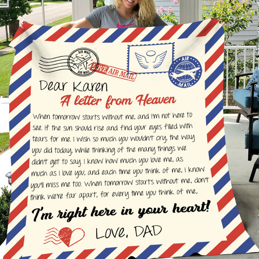 Personalized Letter From Heaven Blanket