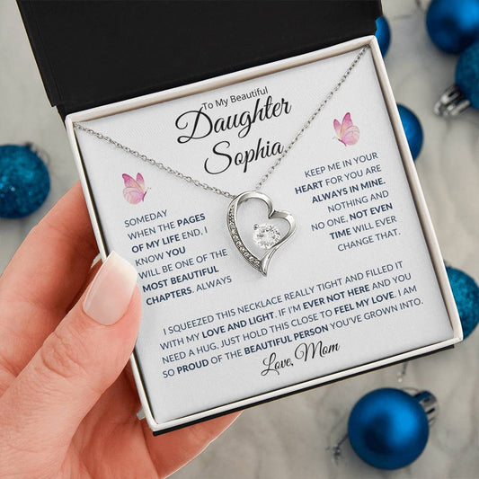 (TOP SELLER 🔥)Personalized To My Beautiful Daughter...Forever Love Necklace