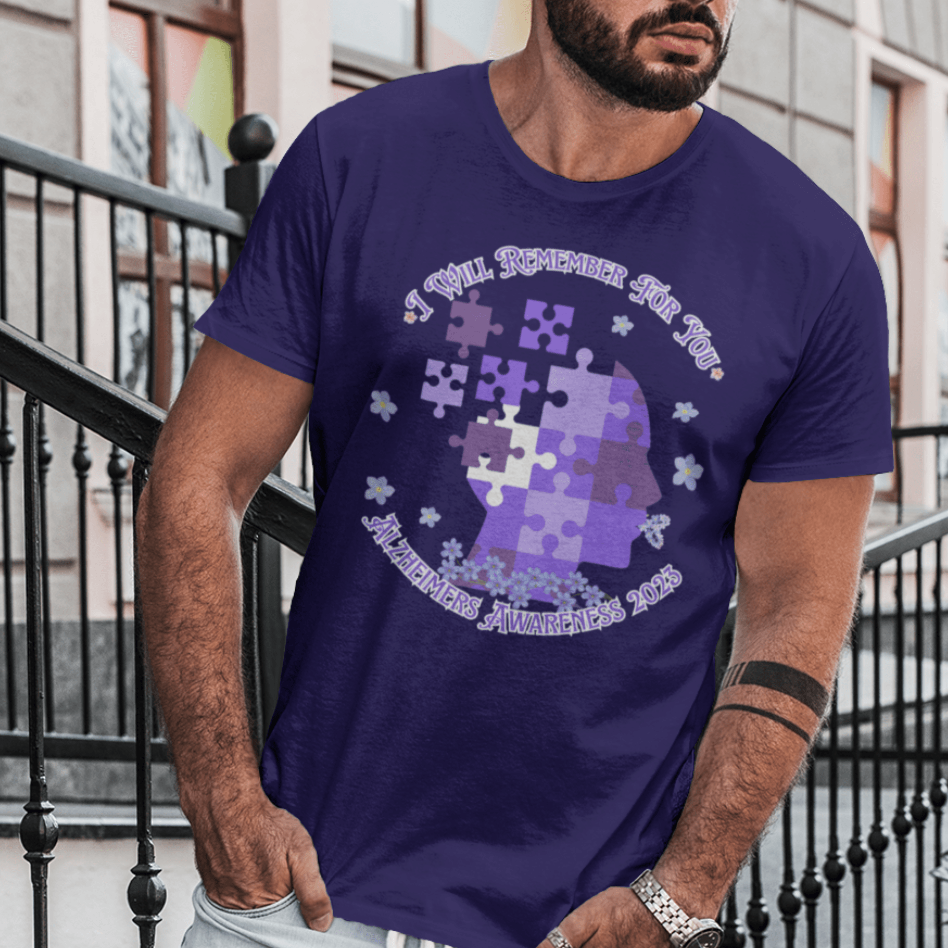 I Will Remember For You - Alzheimers Awareness Puzzle T-Shirt - ALL4THEGIFTOFIT