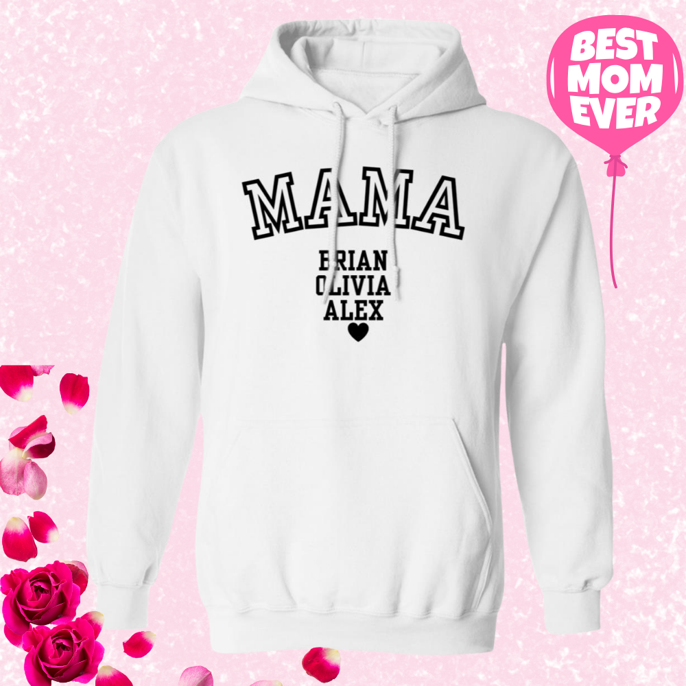 Mama Personalized T-Shirt | Sweat Shirt | Hoodie Black Design