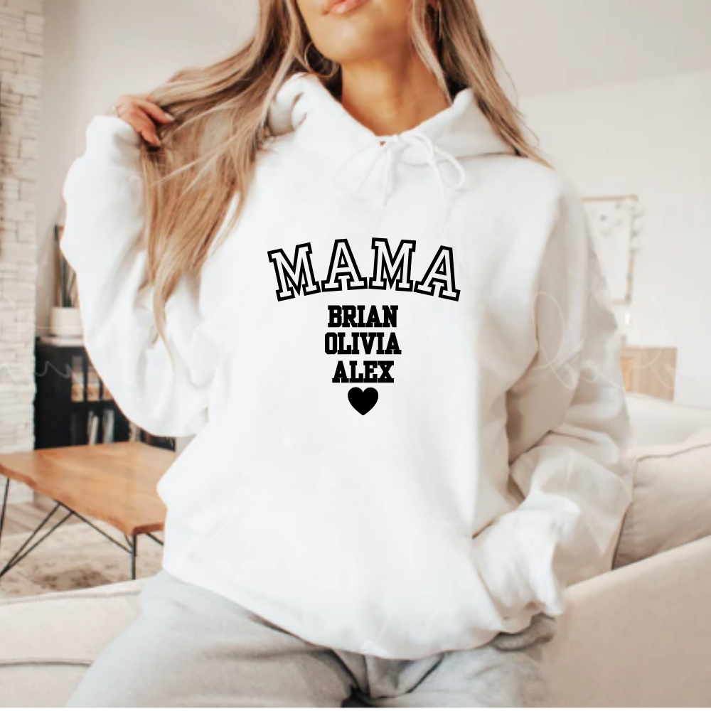 Mama Personalized T-Shirt | Sweat Shirt | Hoodie Black Design