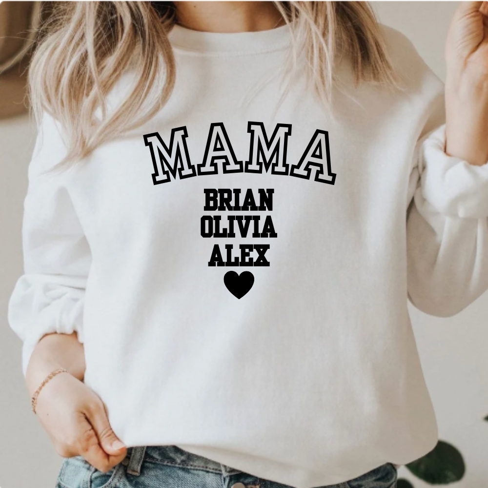 Mama Personalized T-Shirt | Sweat Shirt | Hoodie Black Design