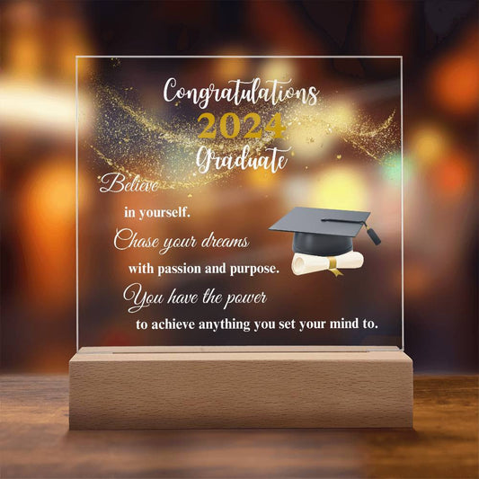 Congratulations (Year) Graduate Acrylic Square Plaque (WD)