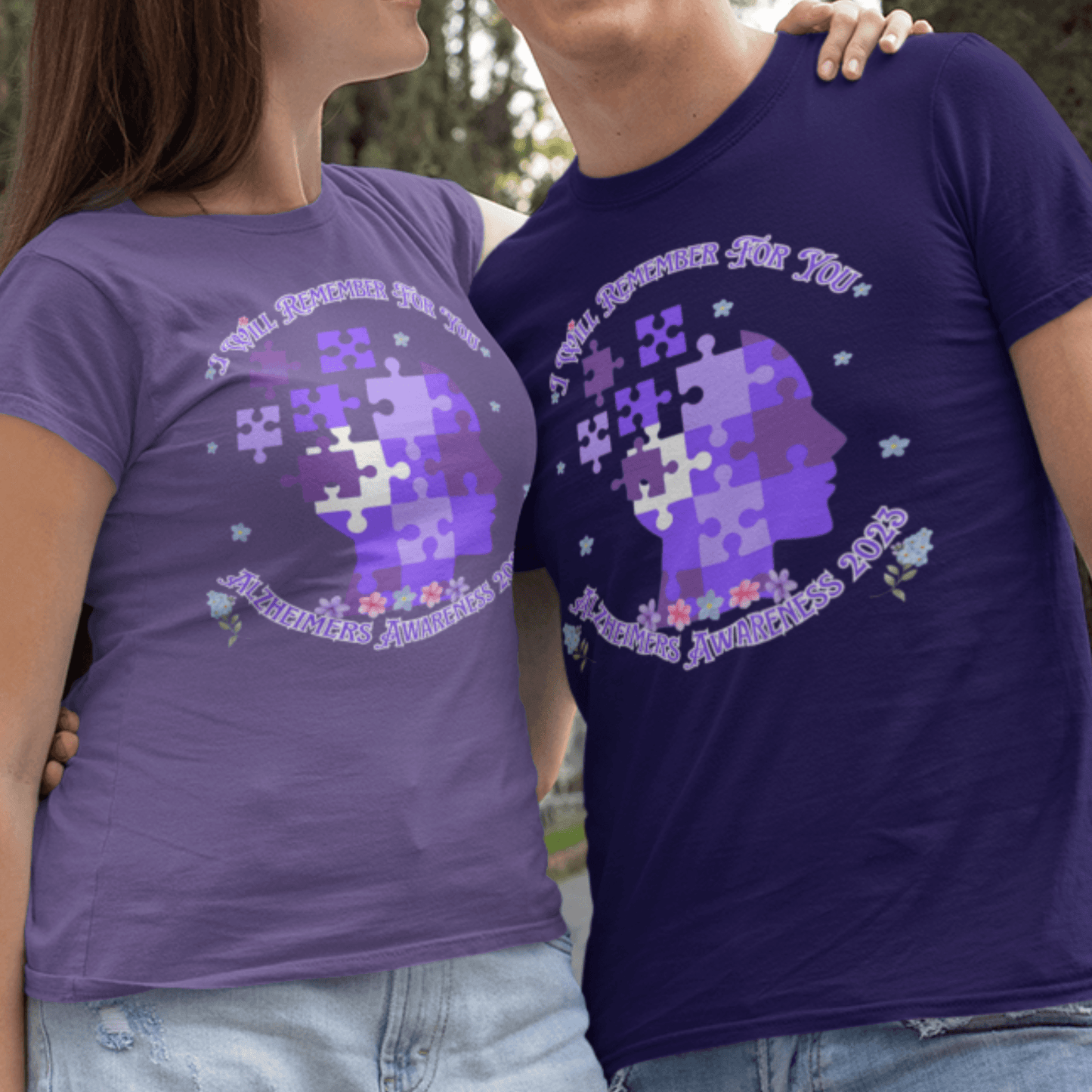 I Will Remember For You Alzheimers Awareness Puzzle T-Shirt - ALL4THEGIFTOFIT