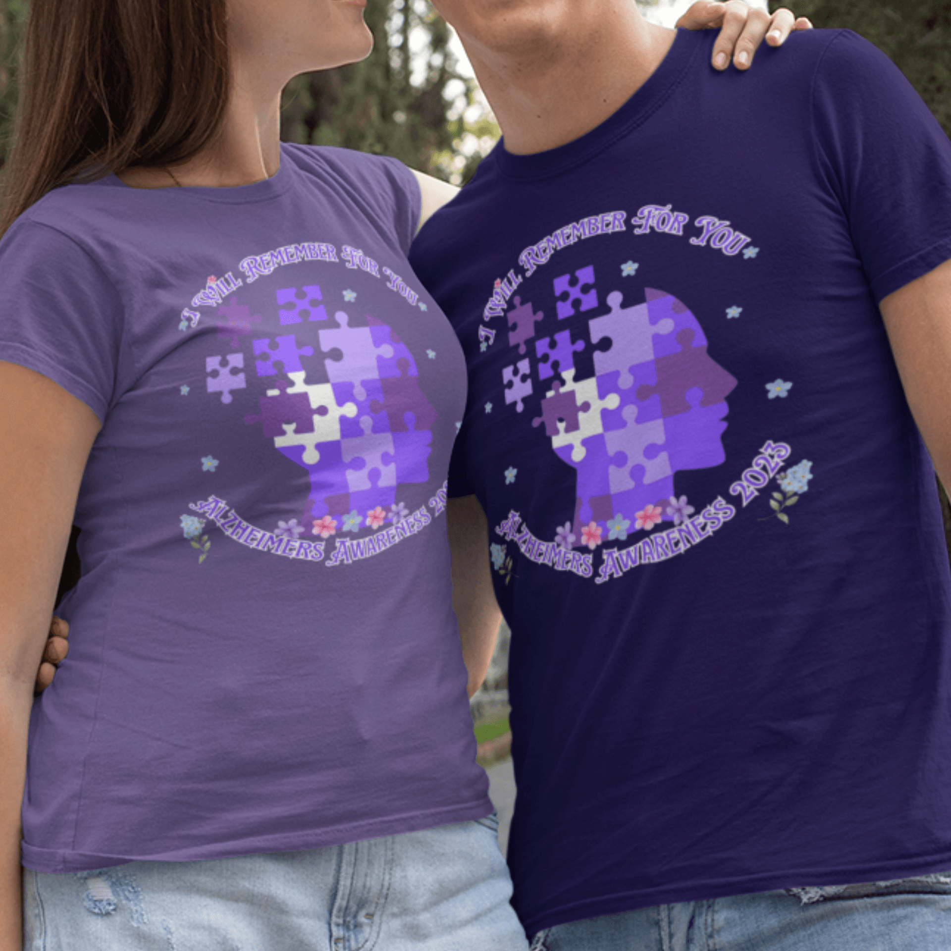 I Will Remember For You Alzheimers Awareness Puzzle T-Shirt - ALL4THEGIFTOFIT