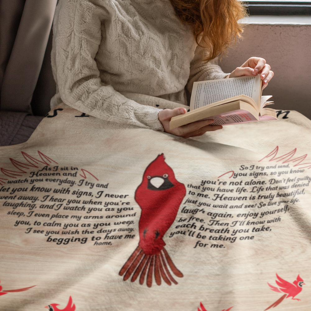 As I Sit In Heaven Cardinal Wings Memorial Blanket