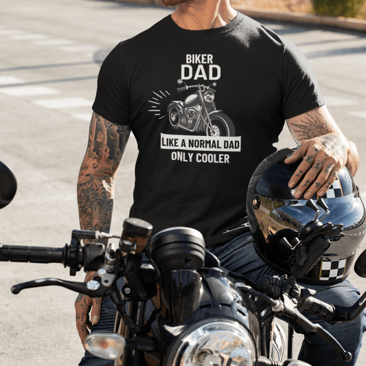 Biker Dad T-Shirt (White Letters) - ALL4THEGIFTOFIT