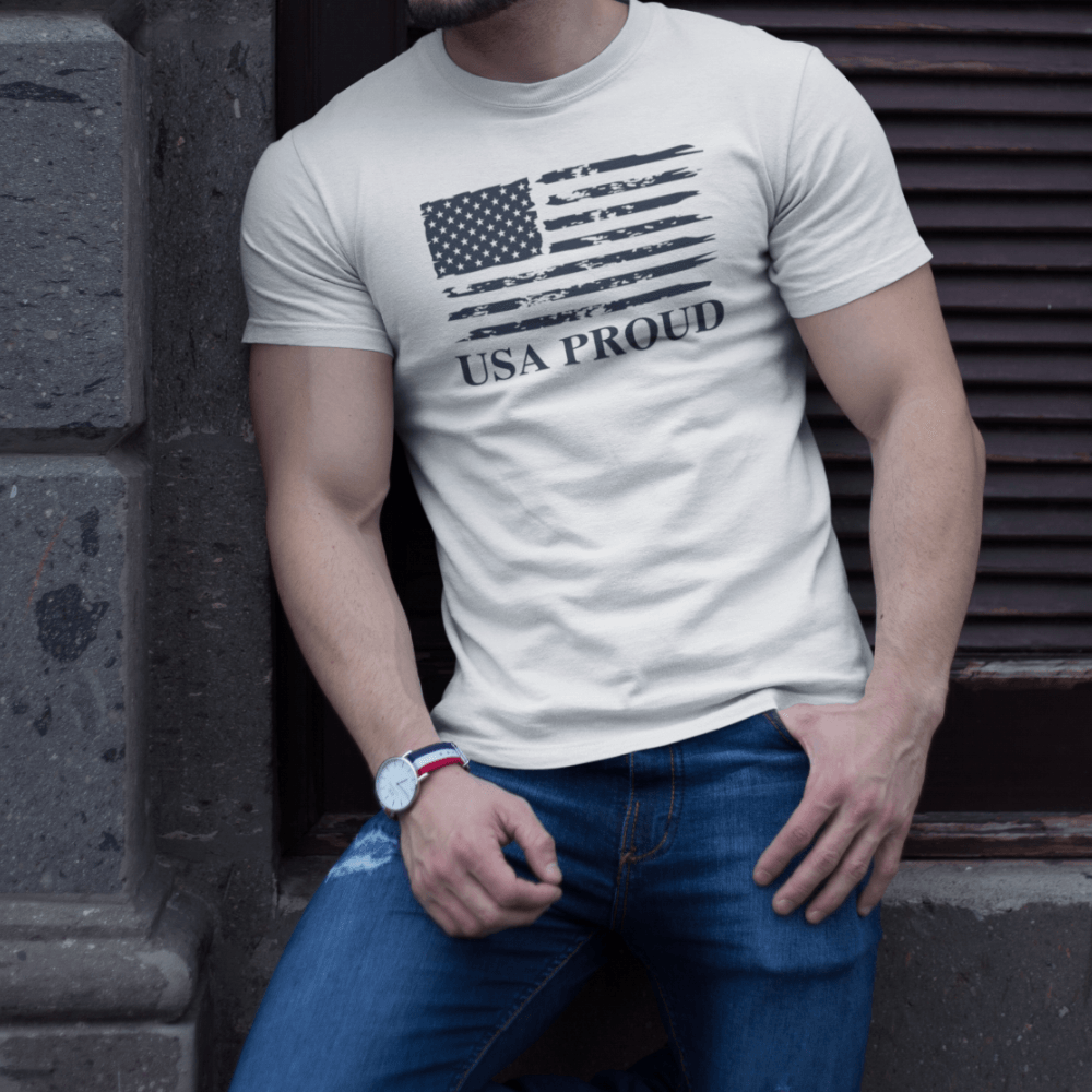 USA PROUD T-Shirt (Black Design) - ALL4THEGIFTOFIT