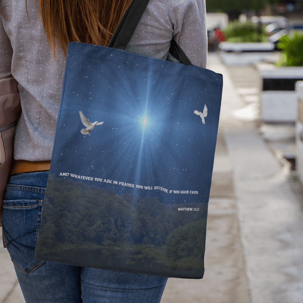 Whatever You Ask for in Prayer... Tote Bag (AOP) - ALL4THEGIFTOFIT