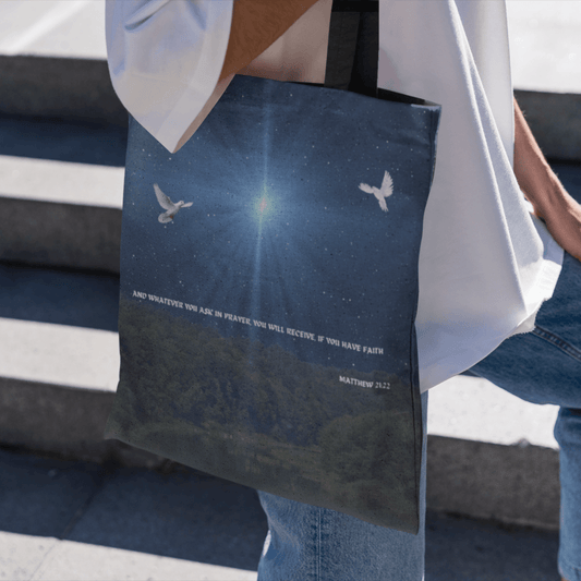 Whatever You Ask for in Prayer... Tote Bag (AOP) - ALL4THEGIFTOFIT