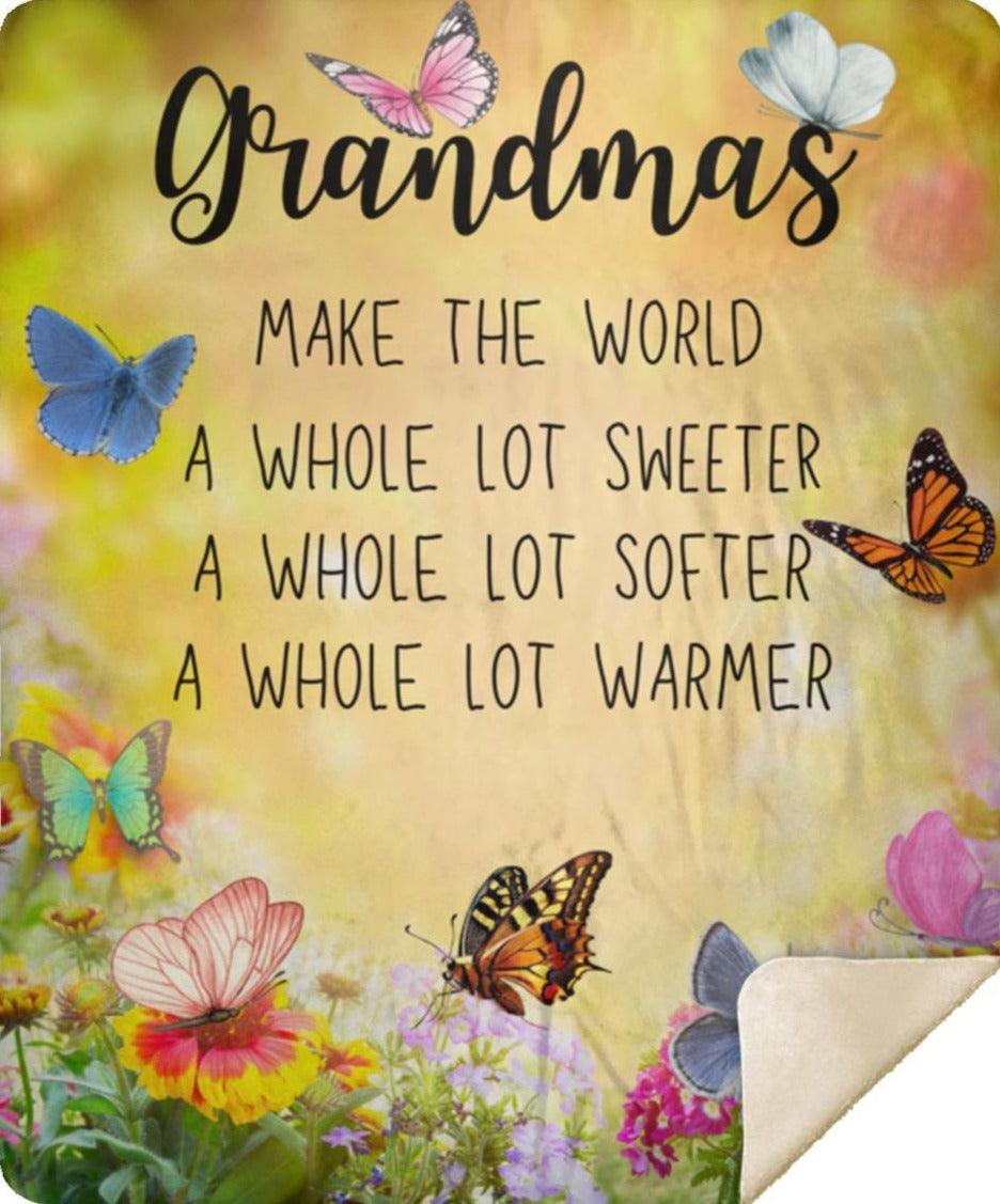 Grandmas Make the World... Blanket - ALL4THEGIFTOFIT