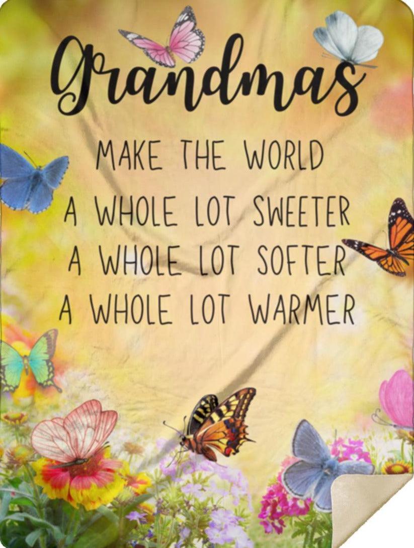 Grandmas Make the World... Blanket - ALL4THEGIFTOFIT