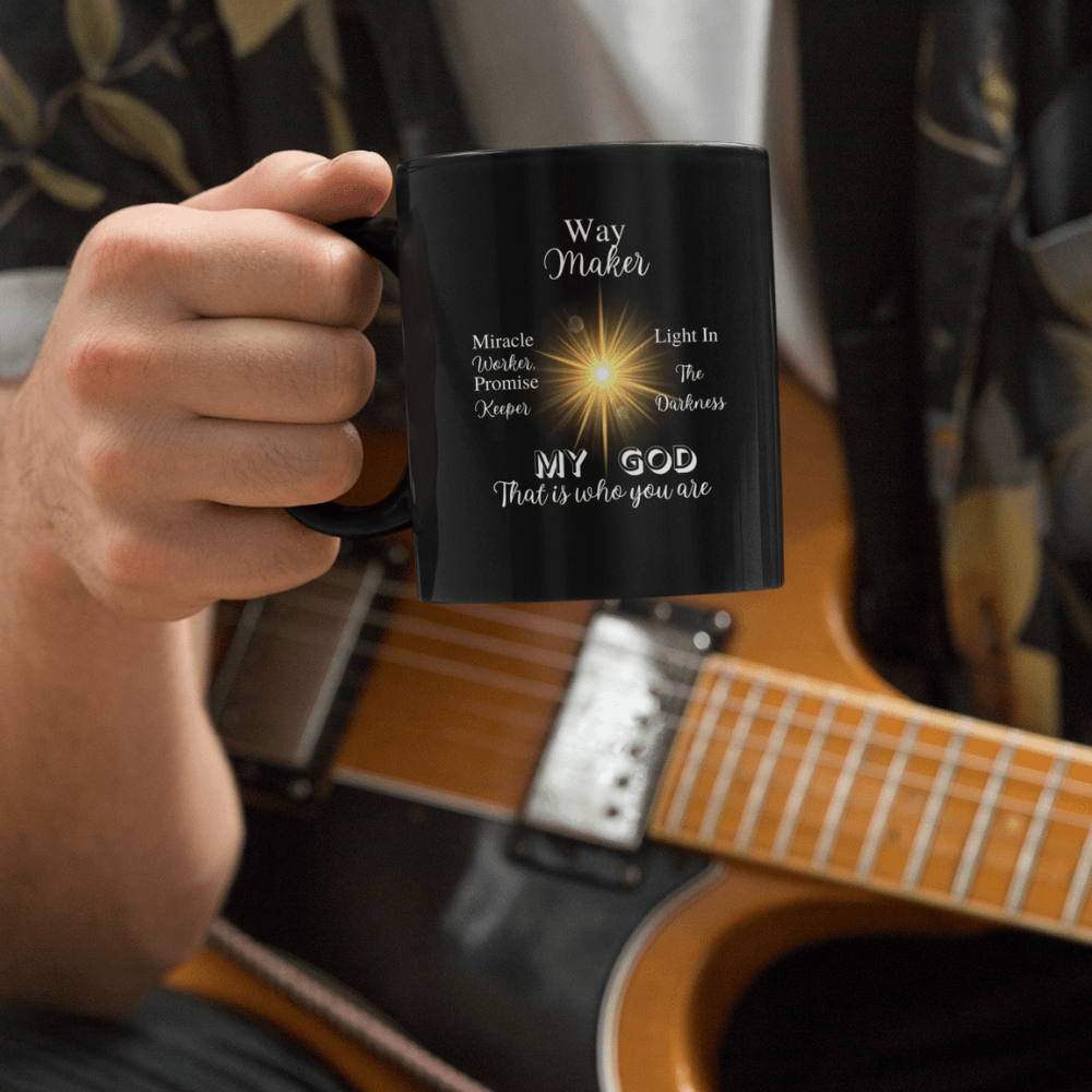 Way Maker Glossy Black Mug - ALL4THEGIFTOFIT