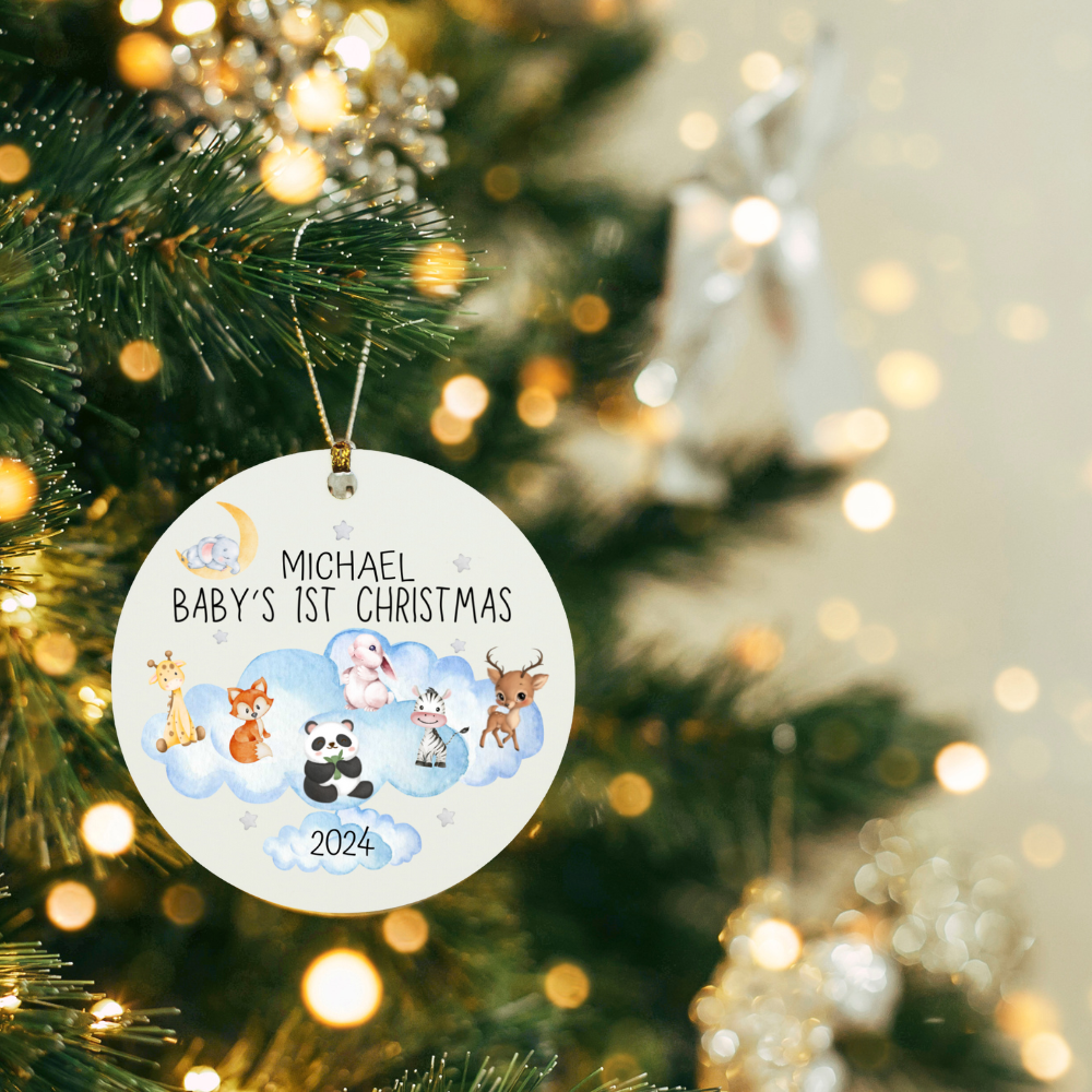 Personalized Baby's First Christmas Circle Ornament