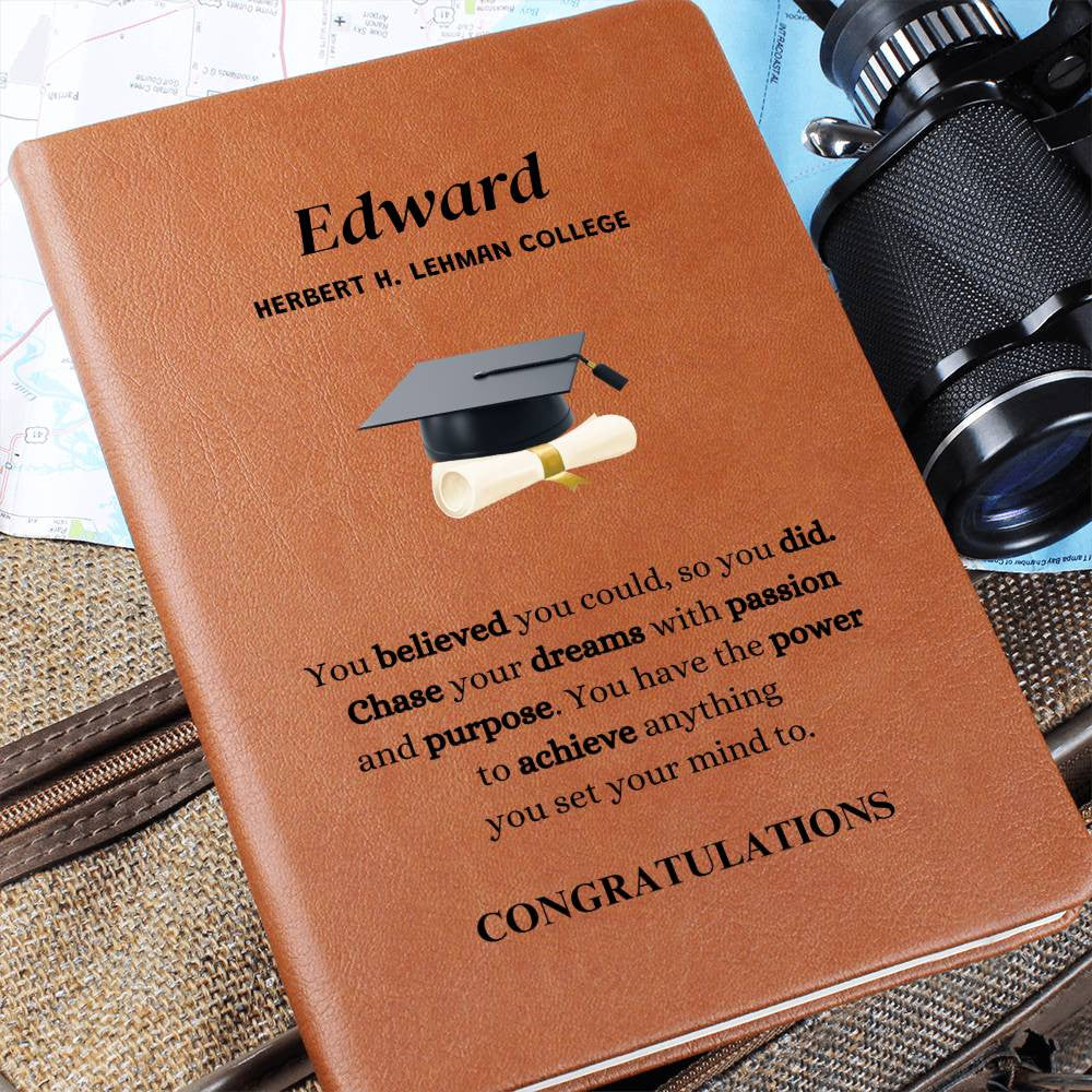 Personalized "You Believed" Graduation Graphic Leather Journal