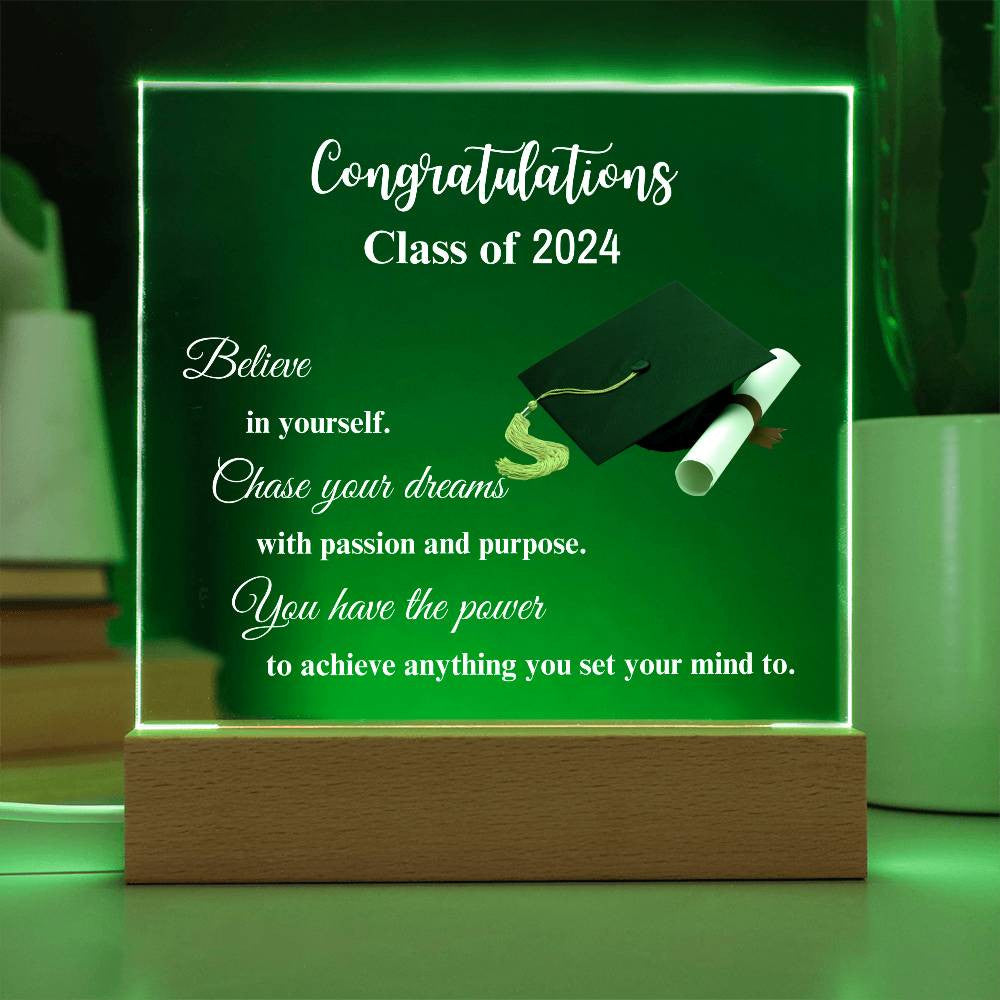 Congratulations Class of...Graduation Acrylic Square Plaque (WD)