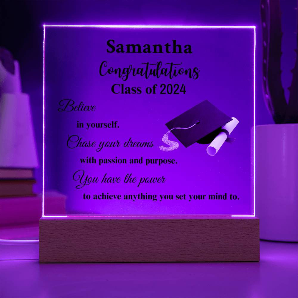 Personalized Congratulations Class of...Acrylic Square Graduation Plaque