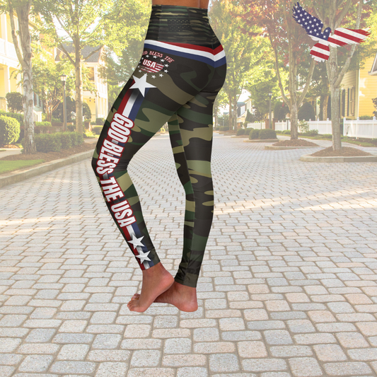 (TOP SELLER 🔥) God Bless the USA Leggings Cameo