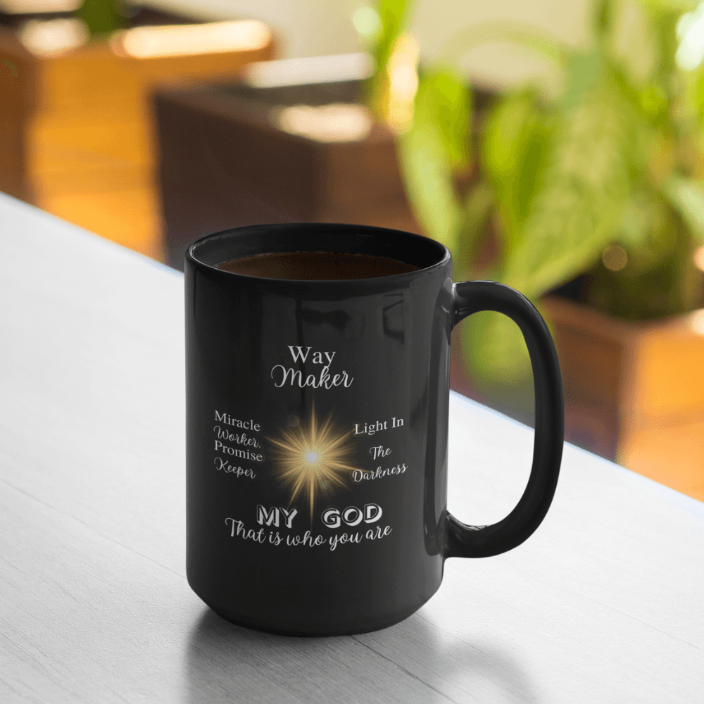 Way Maker Glossy Black Mug - ALL4THEGIFTOFIT