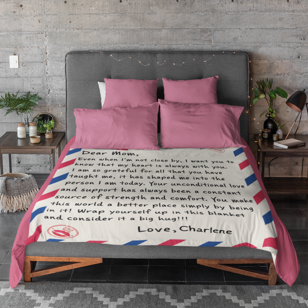 Dear Mom Letter Blanket