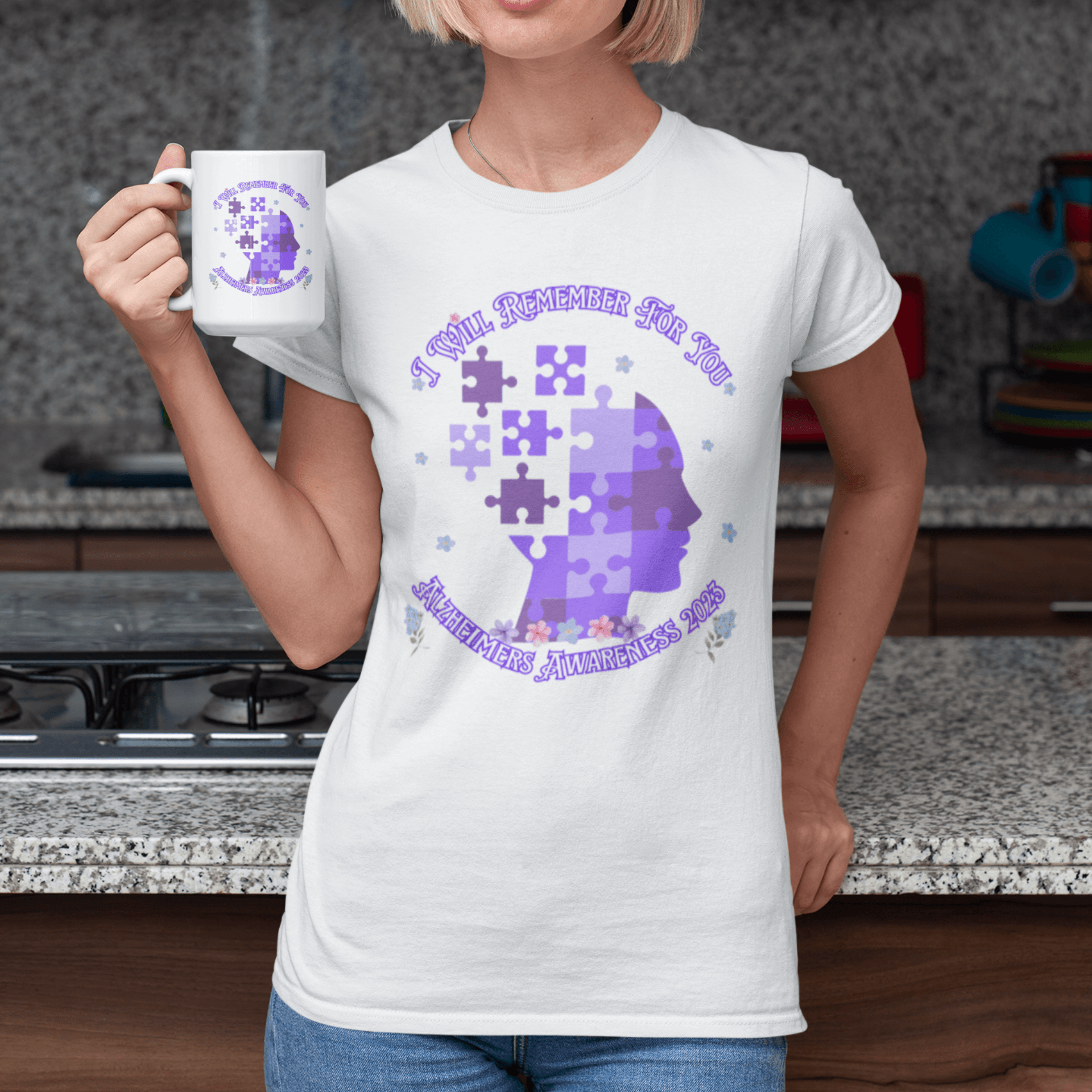 I Will Remember For You - Alzheimers Awareness - Puzzle T-Shirt - ALL4THEGIFTOFIT