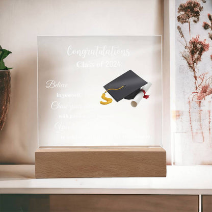 Congratulation Class of...Graduation Acrylic Square Plaque (WD)