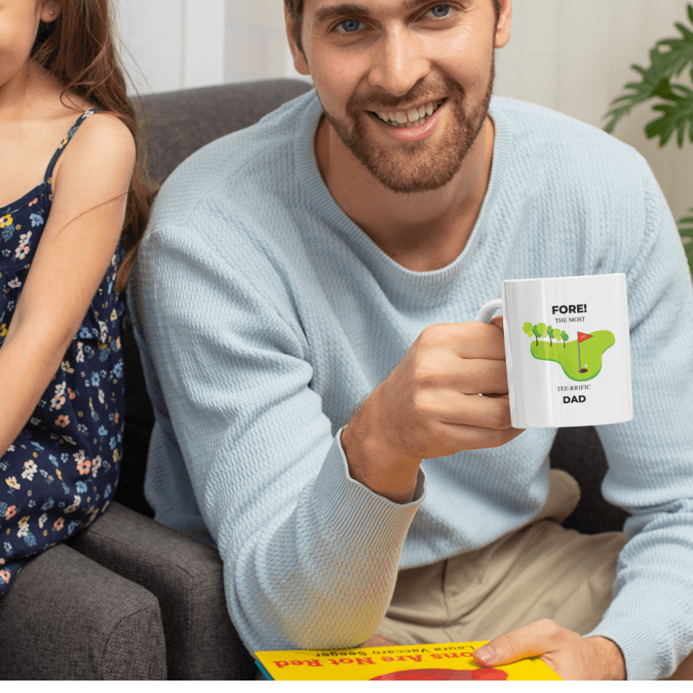 FORE! The Most Tee-Rrific Dad White Mug - ALL4THEGIFTOFIT