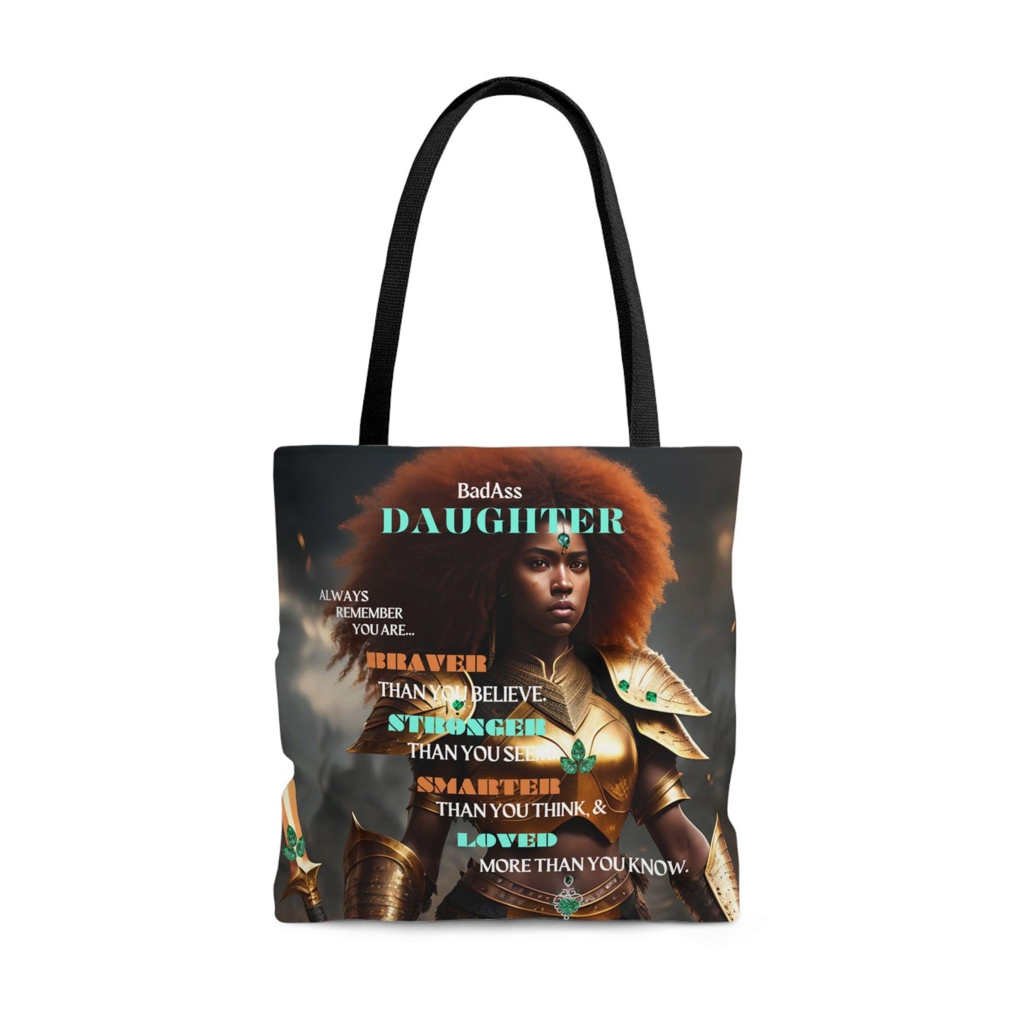 BadAss Daughter, Always Remember... Tote Bag (AOP) - ALL4THEGIFTOFIT