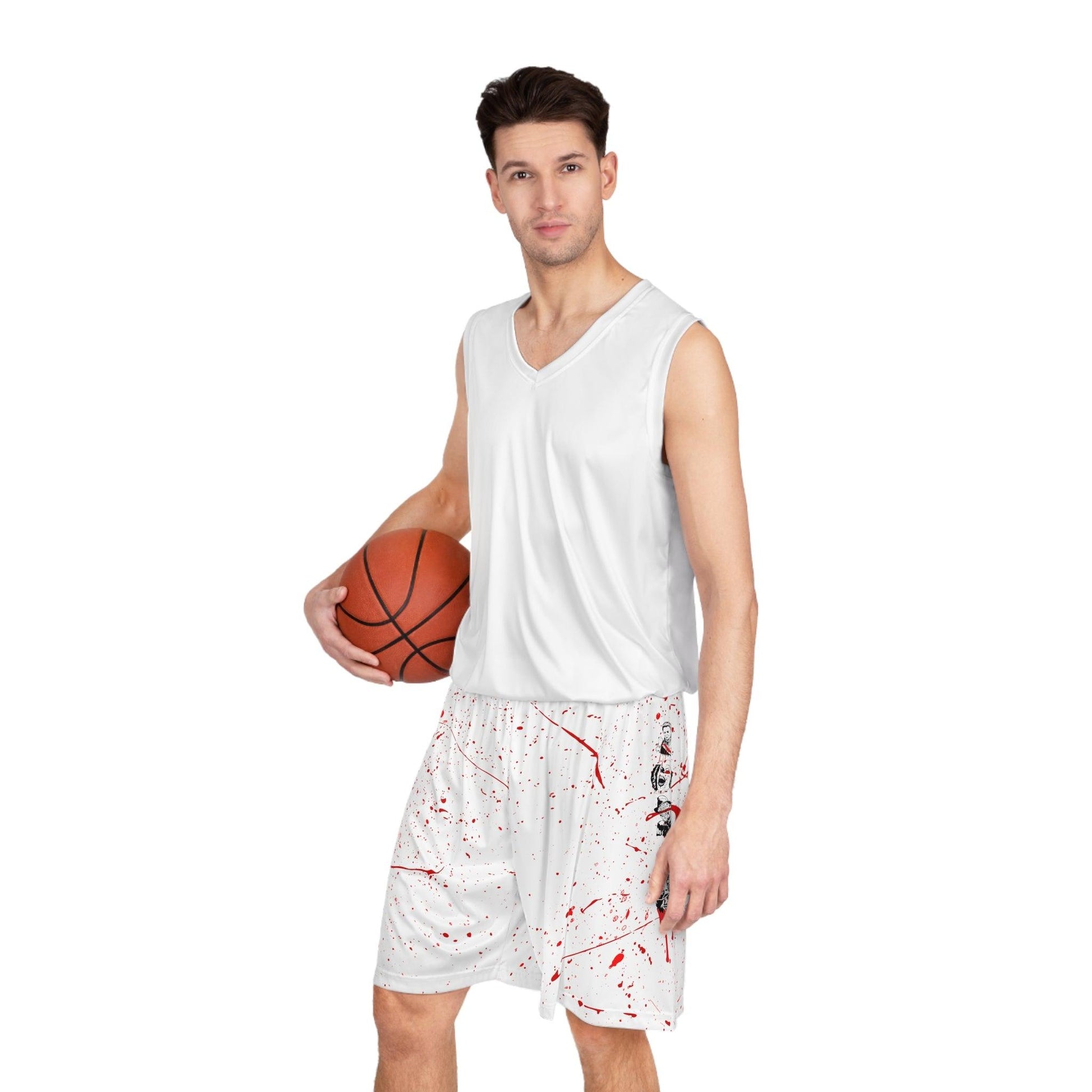 Crazed "Friends" Halloween Basketball Shorts (AOP) - ALL4THEGIFTOFIT