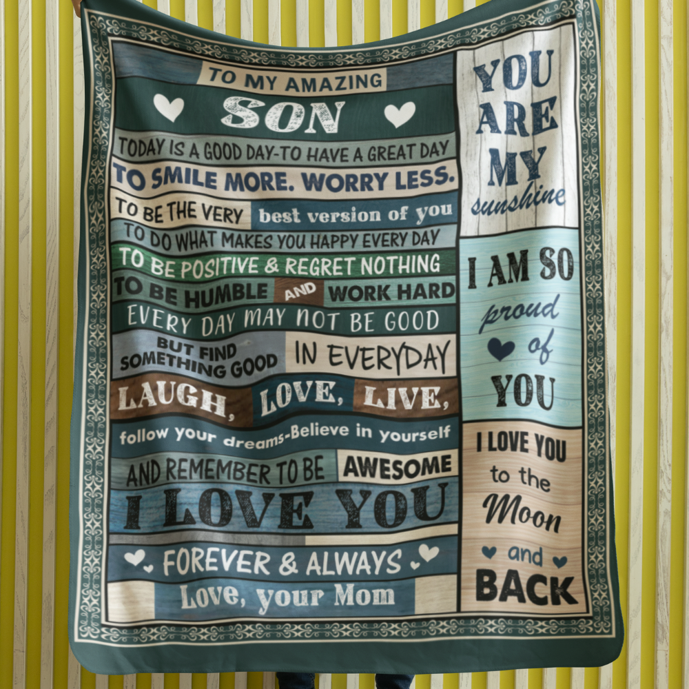 (TOP SELLER 🔥) To My Amazing Son Blanket | Love Mom