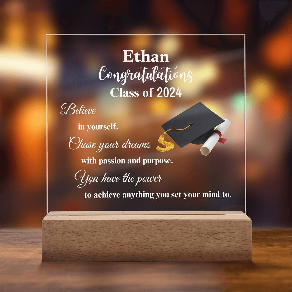 Personalized Congratulations Class Of...Graduation Acrylic Square Plaque (WD)