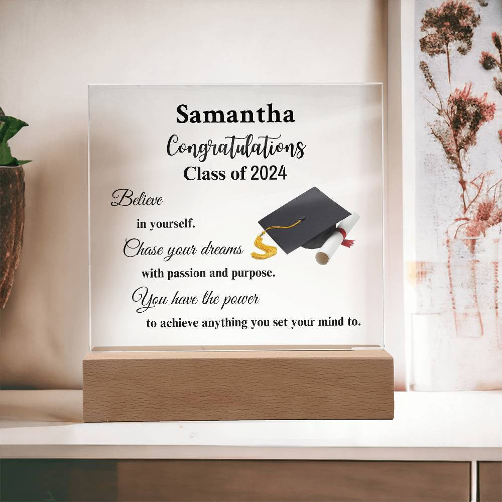 Personalized Congratulations Class of...Acrylic Square Graduation Plaque