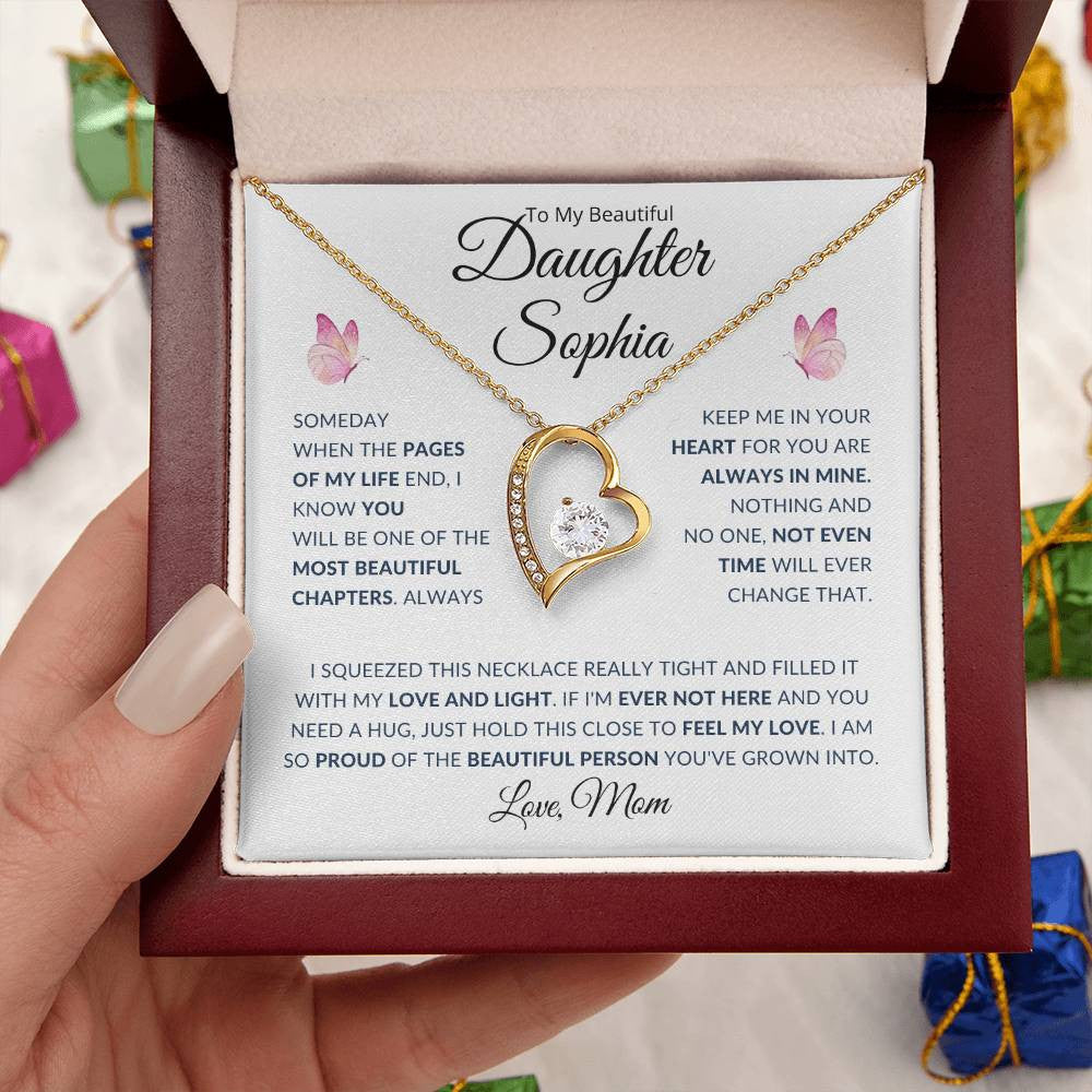 (TOP SELLER 🔥)Personalized To My Beautiful Daughter...Forever Love Necklace