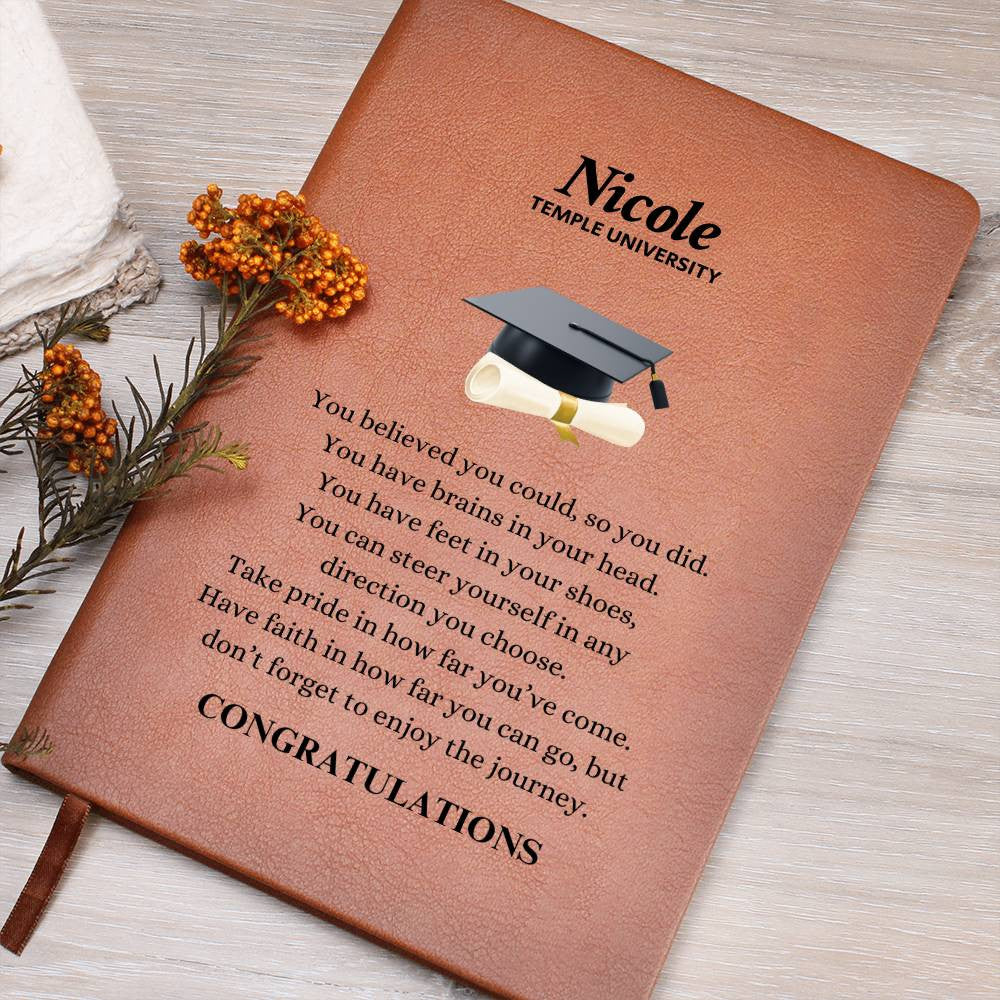 Personalized Graduation Graphic Leather Journal