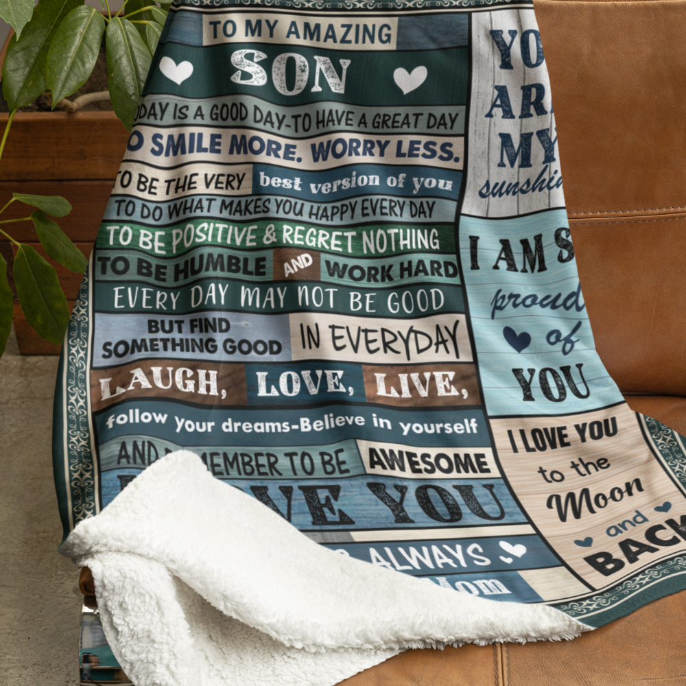 (TOP SELLER 🔥) To My Amazing Son Blanket | Love Mom