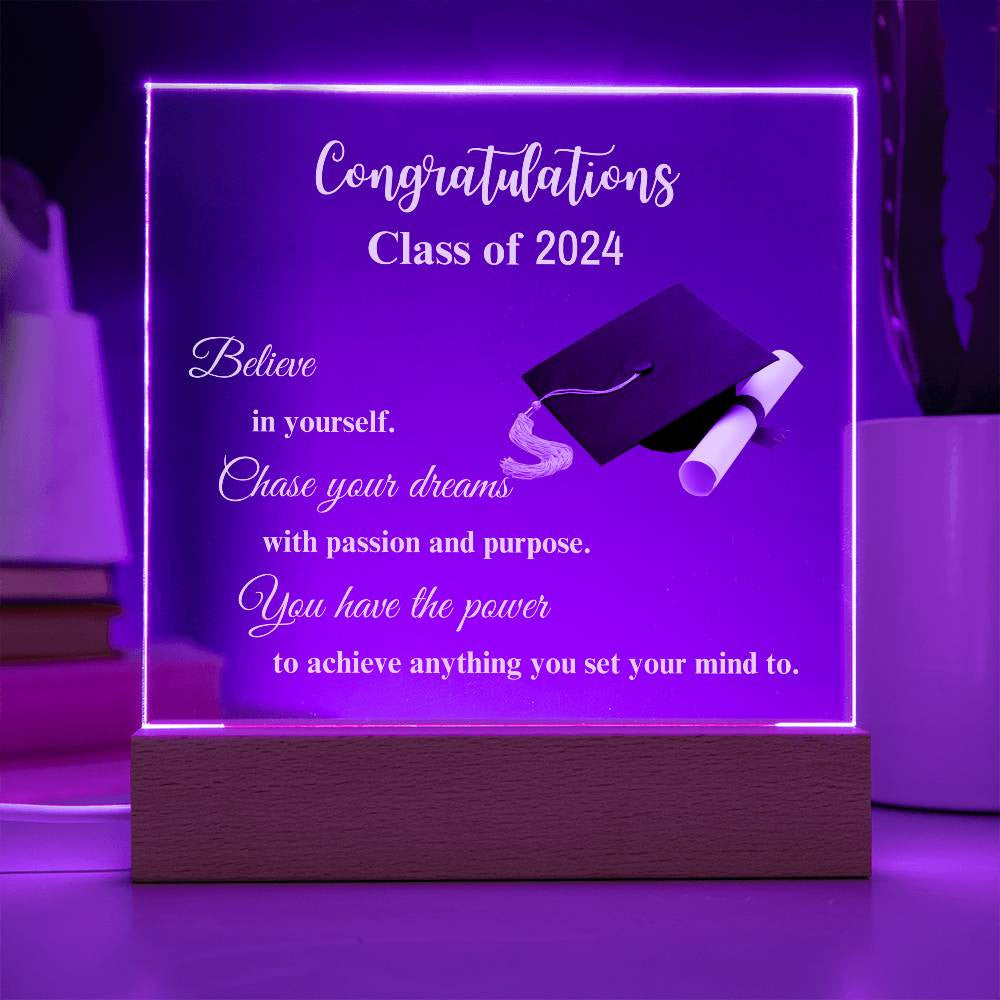 Congratulation Class of...Graduation Acrylic Square Plaque (WD)