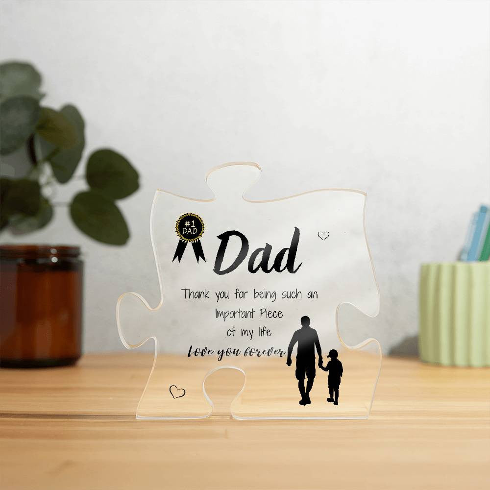 Dad - Son Acrylic Puzzle Plaque